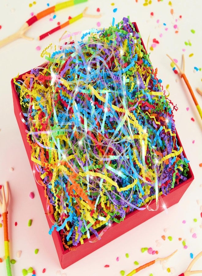 PAPER FAIR 1 LB Iridescent Rainbow Easter Grass Crinkle Cut Paper, Raffia Tissue Paper Filler Shred Strand Craft Bedding Cushion, Anniversary, Christmas, Birthday for Gift Basket Boxes - Image 4