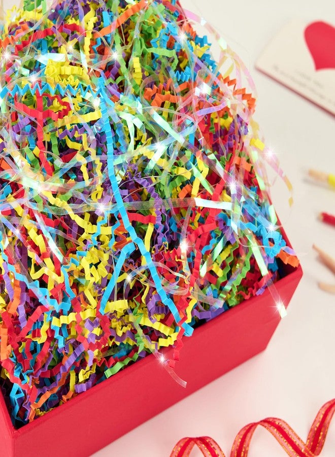 PAPER FAIR 1 LB Iridescent Rainbow Easter Grass Crinkle Cut Paper, Raffia Tissue Paper Filler Shred Strand Craft Bedding Cushion, Anniversary, Christmas, Birthday for Gift Basket Boxes - Image 2