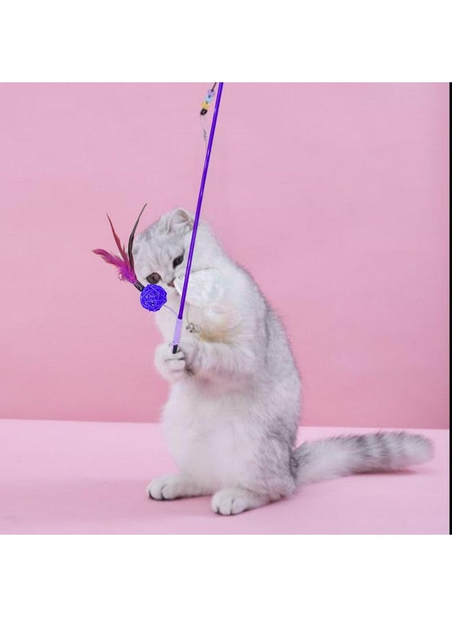 بت عصا قطط مضحكة، ألعاب ريش قطط تفاعلية للاستخدام الداخلي، لعبة إغراء قطط، عصا ريش قطط - Image 4