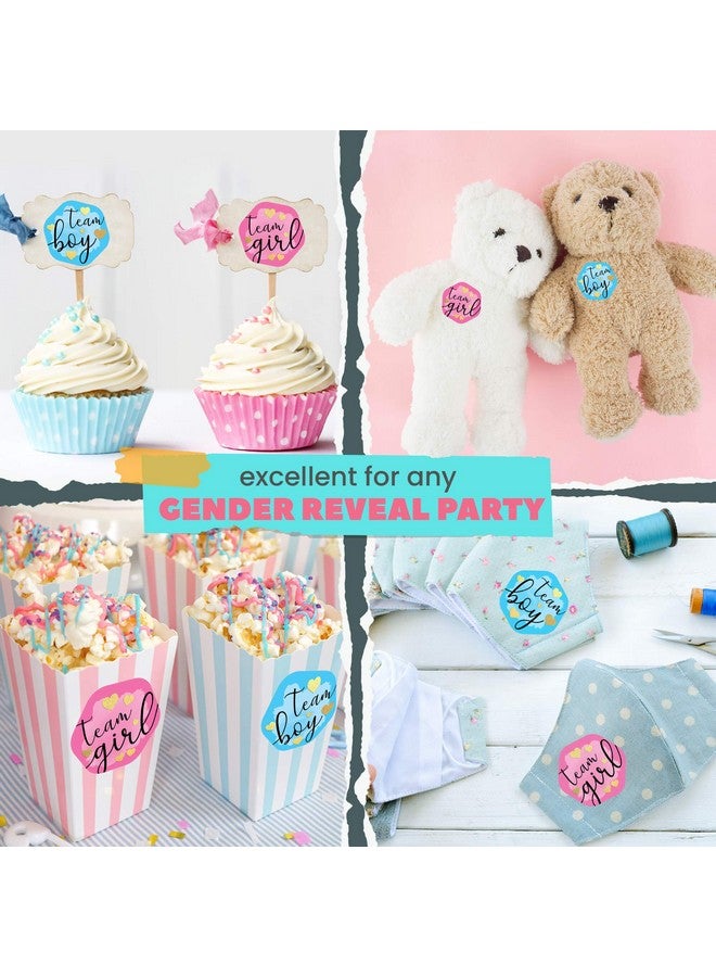 CORRURE Gender Reveal Stickers with Gold Foil for Voting Games and Party Supplies (80pcs) - Easy to Stick and Peel-Off - 2.0" Team Boy and Team Girl Labels for Baby Showers or Gender Reveal Party - Image 2