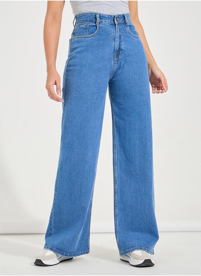 Styli Basic High Rise Full Length Wide Leg Jeans  - Image 2