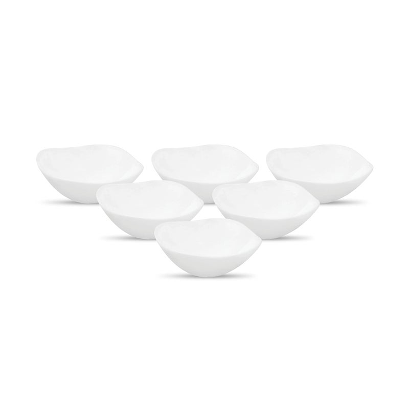 La Opala Diva Quadra Collection Opal Glass Crockery | Vegetable Bowl 210 ml Set of 6 Plain White | Square Bowls for dal & Condiments | Microwave Safe | 100% Vegetarian | Extra Strong, Light & White - Image 4