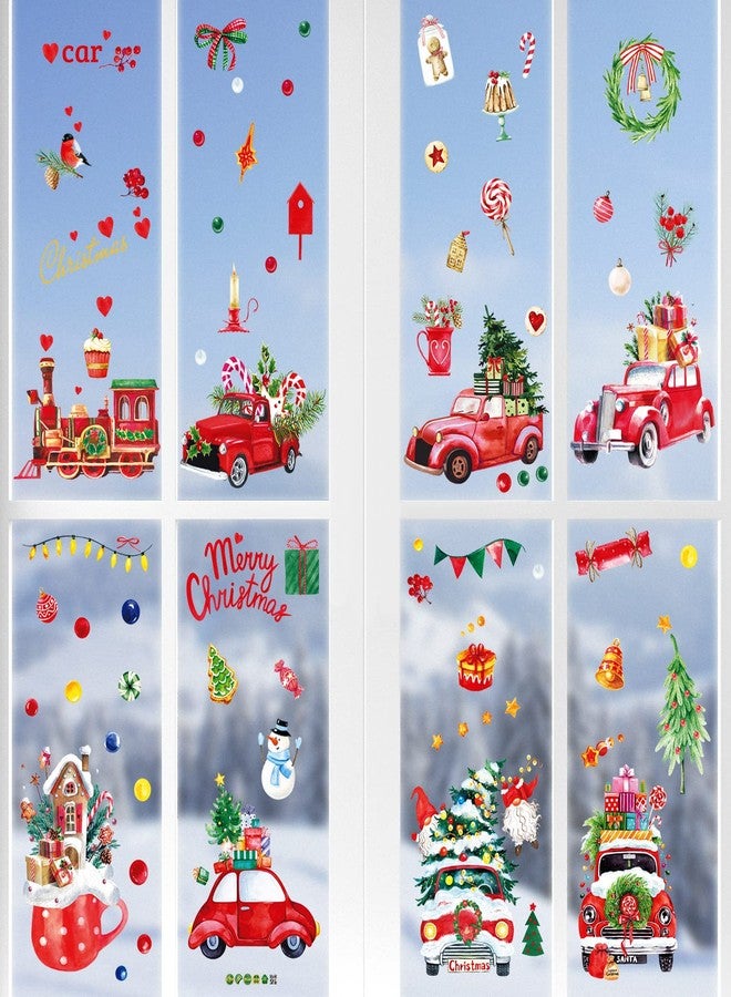 Nezyo 9 Sheets Christmas Window Clings - Reusable Double Sided Static Stickers for Glass - Santa Claus, Reindeer, Snowflakes Decals for Door, Home Decor - Image 4