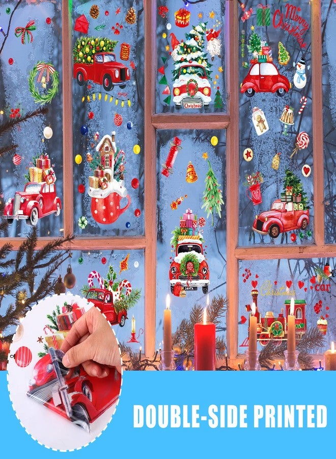 Nezyo 9 Sheets Christmas Window Clings - Reusable Double Sided Static Stickers for Glass - Santa Claus, Reindeer, Snowflakes Decals for Door, Home Decor - Image 5