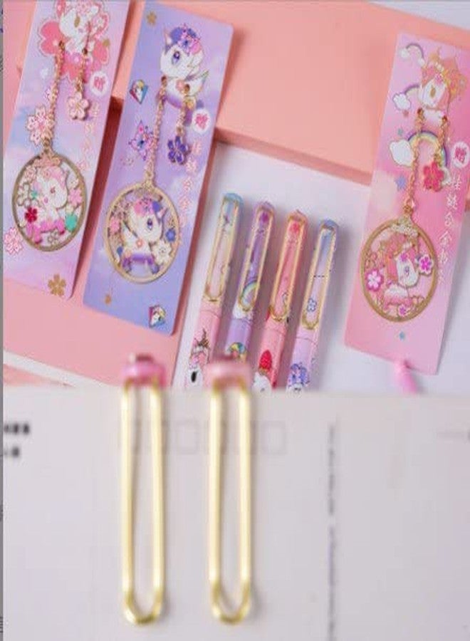 SAMVARDHAN Fountain Unicorn Pen Set For Students,Stationary Gift For Kids,Birthday Gift,Stationery Items For All With 2 Fountains Pen With 4 Refills & 1 Cap Chain Mix Colour, Ink Color-Multicolor - Image 2