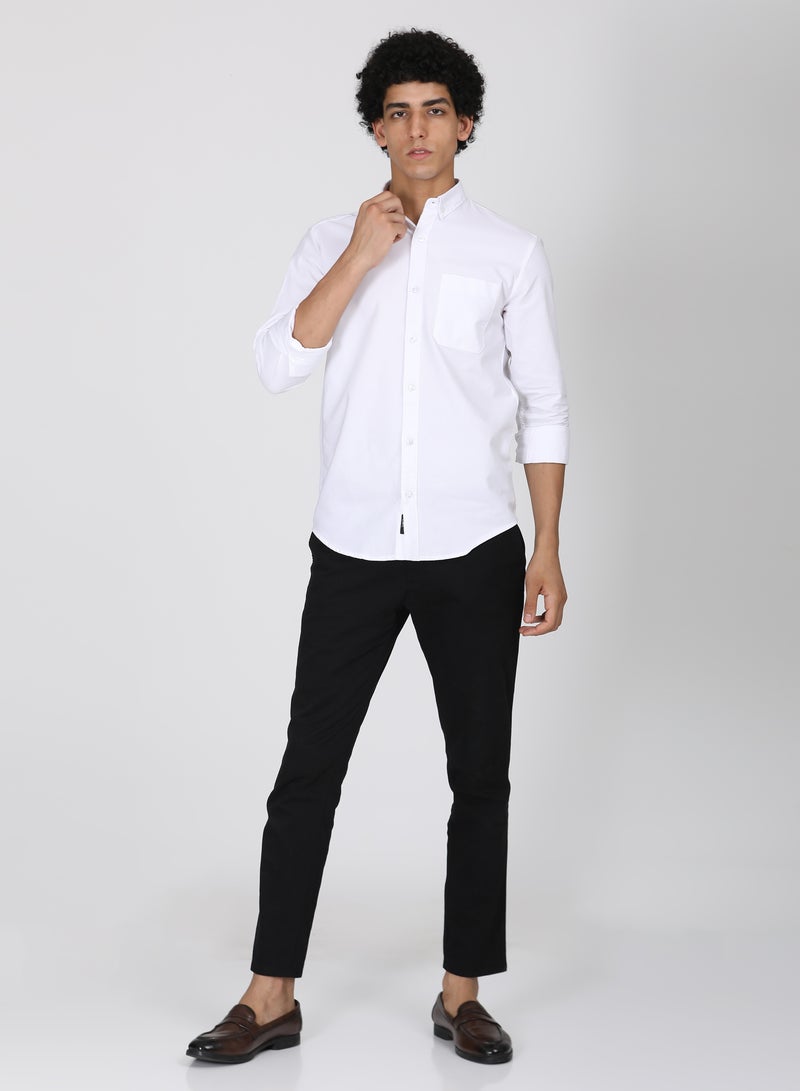 ملابس RSO قميص أكسفورد من القطن الصلب للرجال من RSO Outfits (أبيض) - Image 5