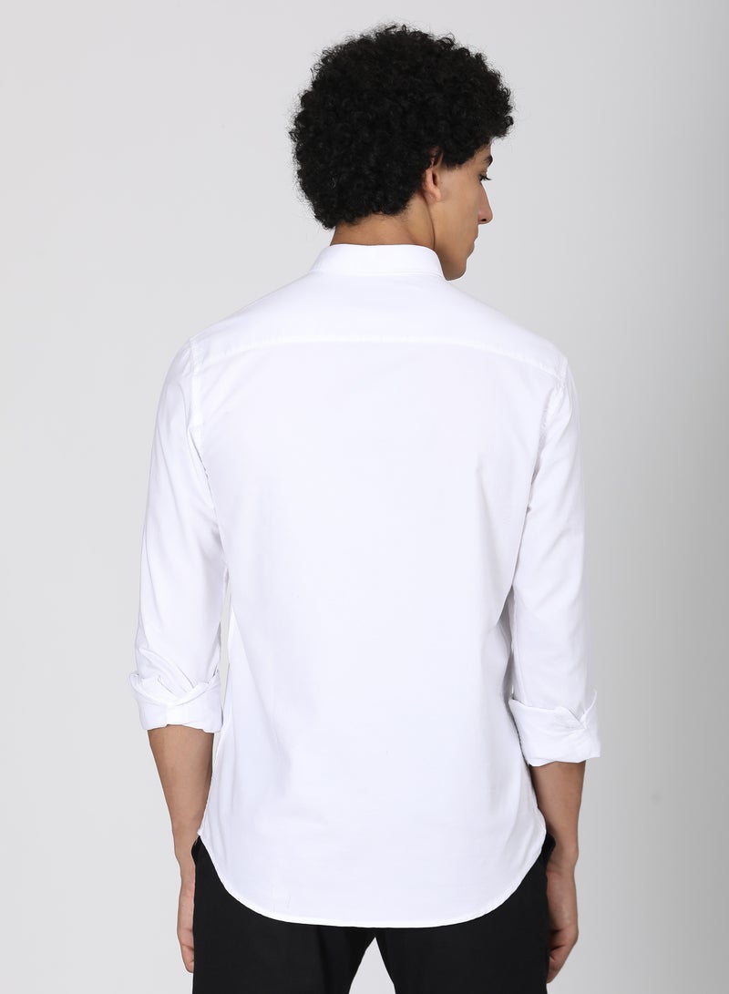 ملابس RSO قميص أكسفورد من القطن الصلب للرجال من RSO Outfits (أبيض) - Image 4