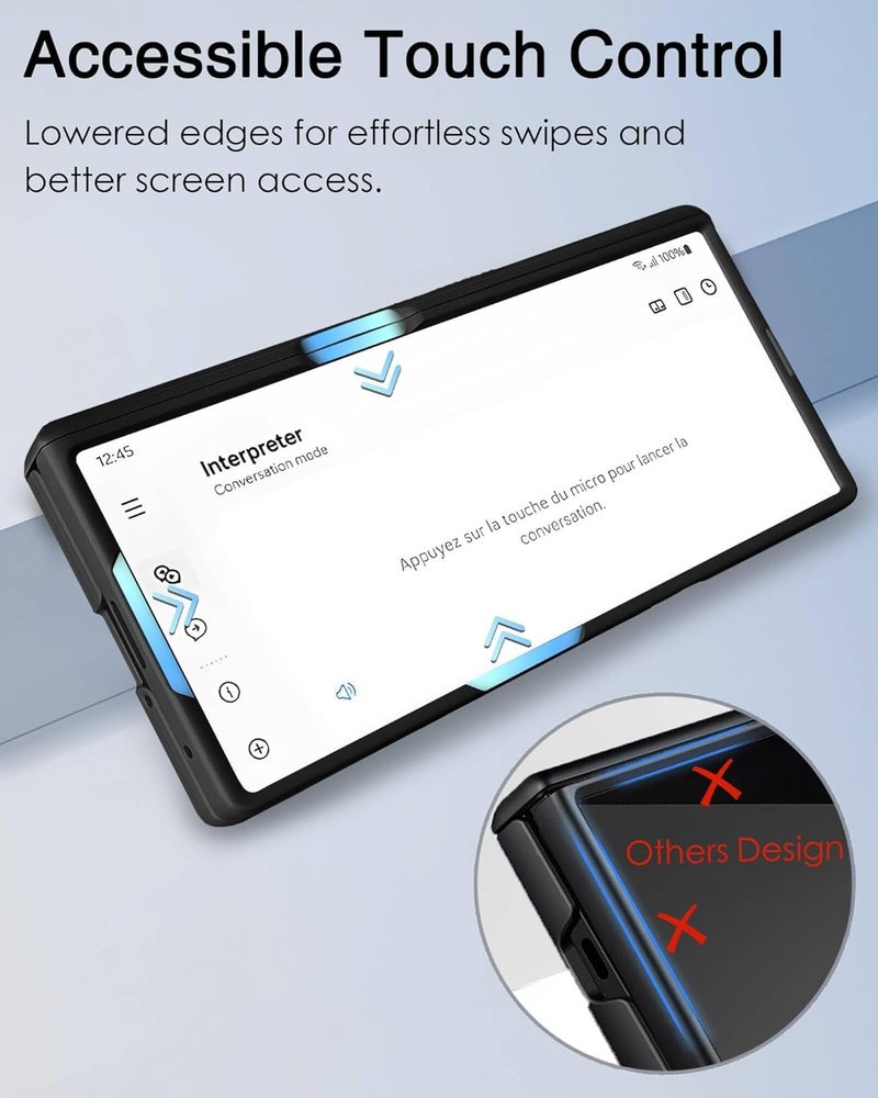 Tech Trendz TechTrendz Magnetic Case for Samsung Galaxy Z Fold 7 Case Hinge Coverage Protective Case with Built-in Kickstand & Screen Protector All-Inclusive Shockproof Cover (Black) - Image 5