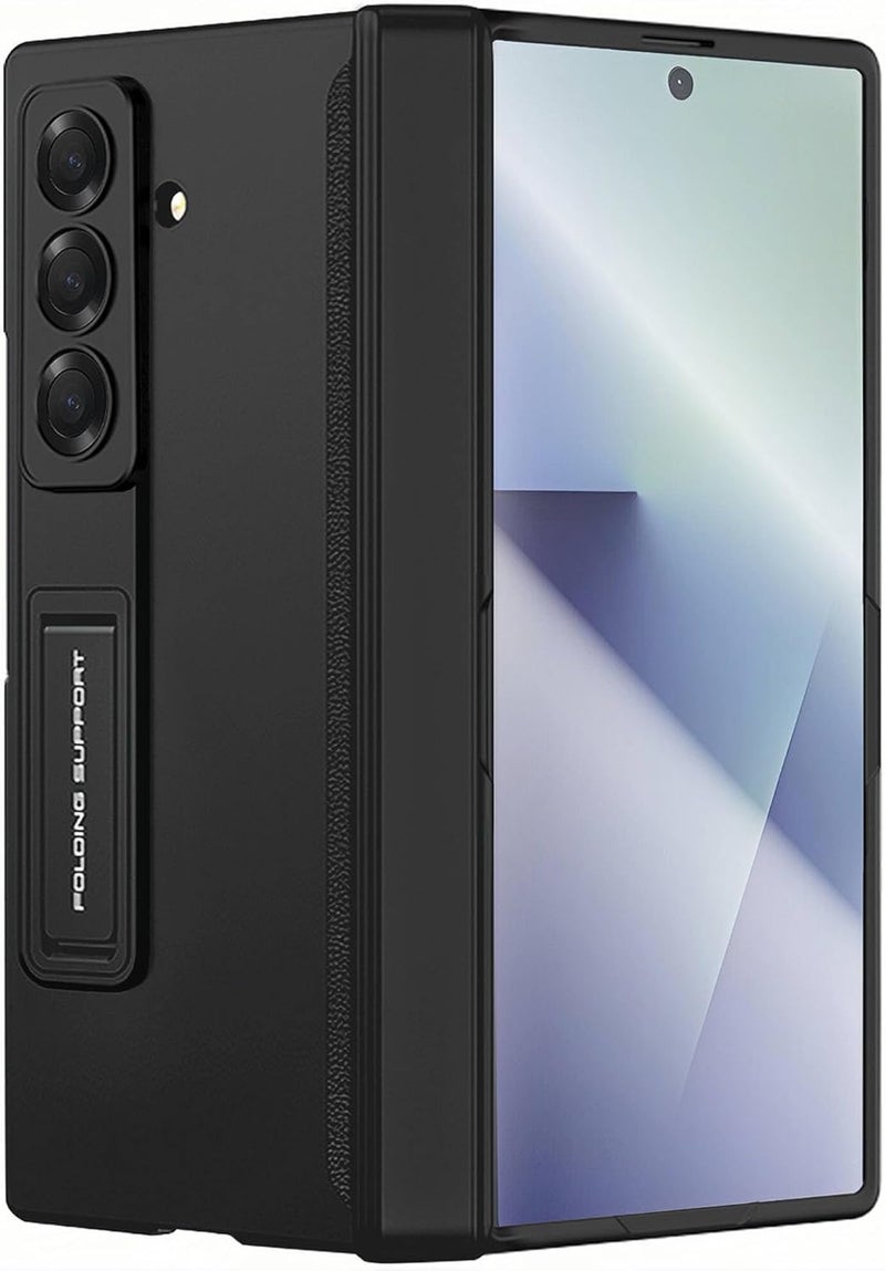 Tech Trendz TechTrendz Magnetic Case for Samsung Galaxy Z Fold 7 Case Hinge Coverage Protective Case with Built-in Kickstand & Screen Protector All-Inclusive Shockproof Cover (Black) - Image 1