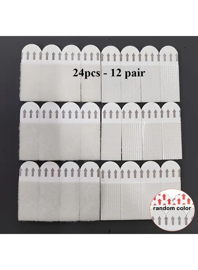 24 Pieces No Drill Picture Hanging Strips Double Sided Removable Wall Hooks Heavy Duty - Image 1