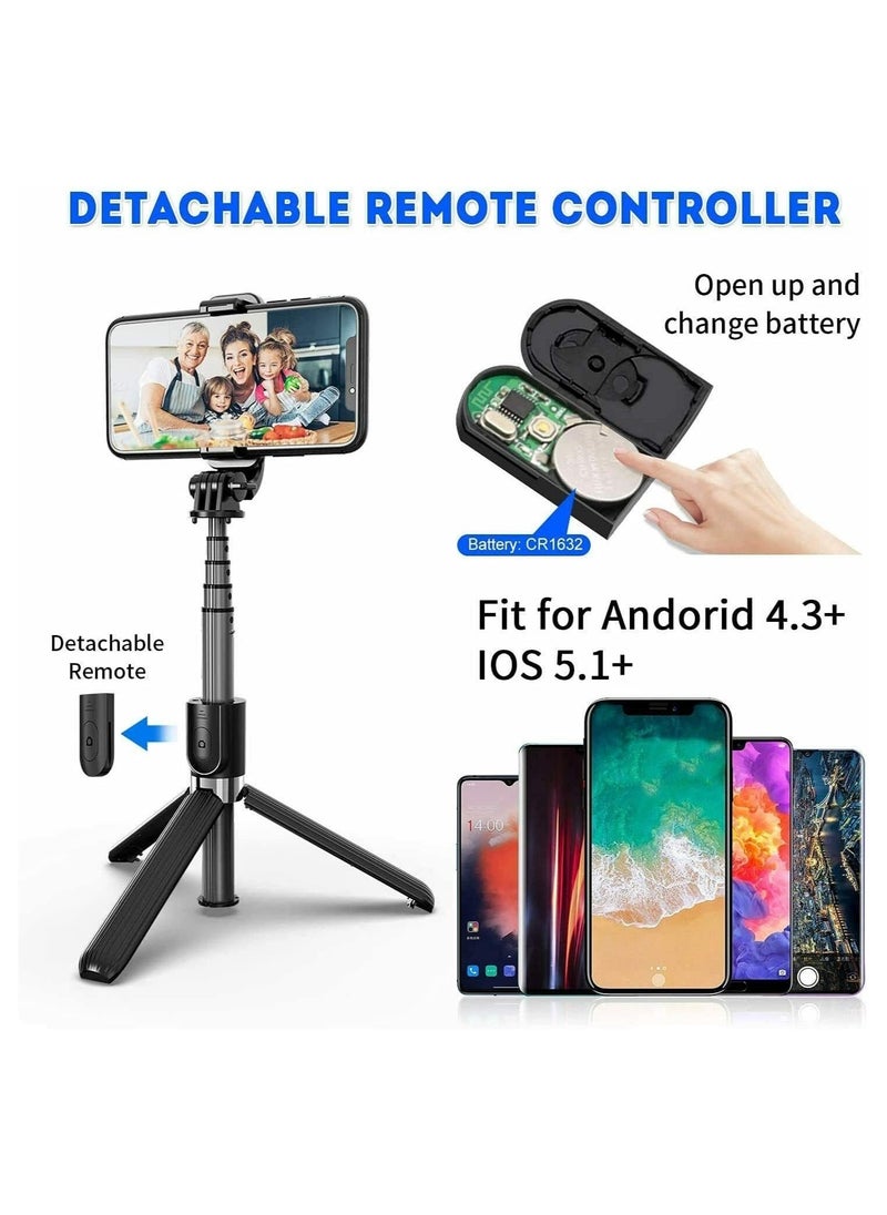 Raxoom Selfie Stick For Phone Size 4.5-6.2Inch, Extendable Selfie Stick Tripod with Bluetooth Wireless Remote Phone Holder for iPhone 12 /iPhone 11/pro, Samsung Galaxy S10/S9 Plus/S8/Note8 - Image 5