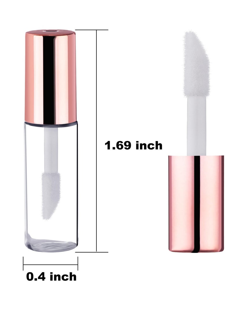 Pangda 25 Pack Empty Lip Gloss Tubes Containers, Clear Mini Refillable Lip Balm Bottles with Rubber Inserts and Transfer Pipettes for Lip Samples Travel Split Charging DIY Makeup (1.2 ML, Rose Gold)  - Image 4