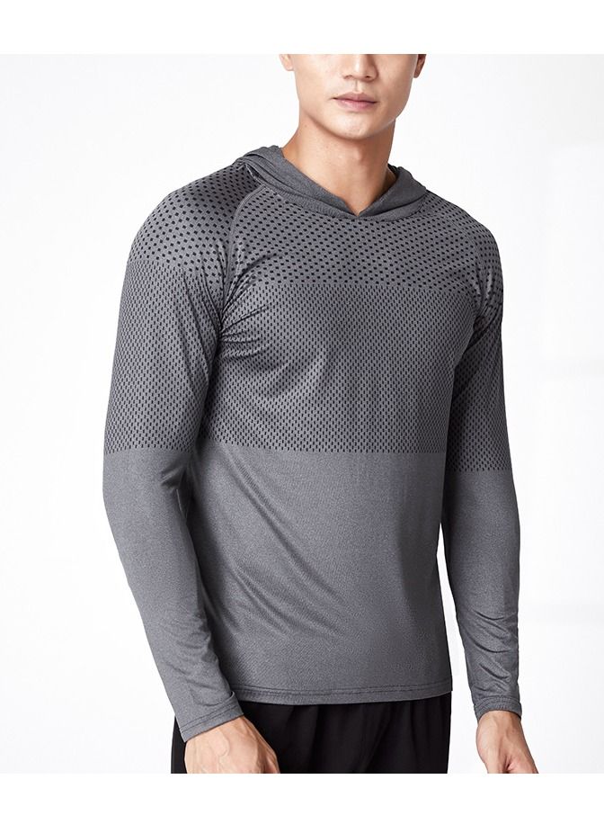 UTDOORWEAR هودي رياضي بأكمام طويلة للرجال لممارسة رياضة الجري واللياقة البدنية في الخريف والشتاء - Image 1