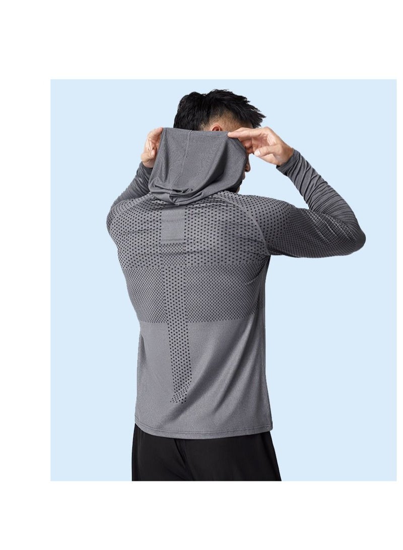 UTDOORWEAR هودي رياضي بأكمام طويلة للرجال لممارسة رياضة الجري واللياقة البدنية في الخريف والشتاء - Image 2