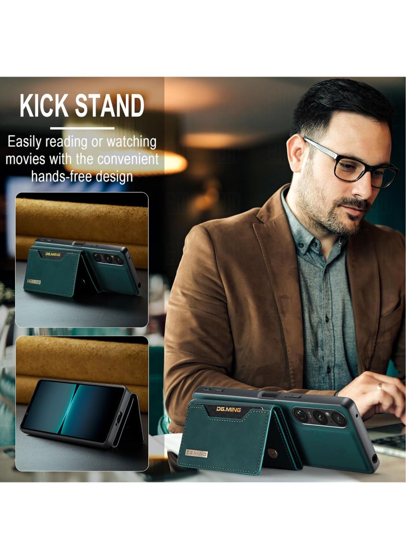 2-in-1 Detachable Wallet Case Compatible with Sony Xperia 1 V with Pocket Card Holder Slim Filt Magnetic Protective Back Cover 6.5-inch