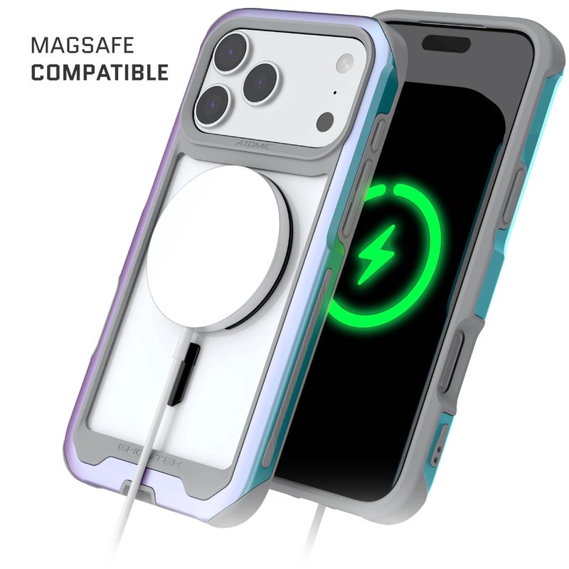 Ghostek Atomic Slim iPhone 17 Pro Max Case, Compatible with Apple MagSafe Accessories, Aluminum Metal Bumper, Shockproof Drop Protection (6.9 Inch, Prismatic) - Image 4