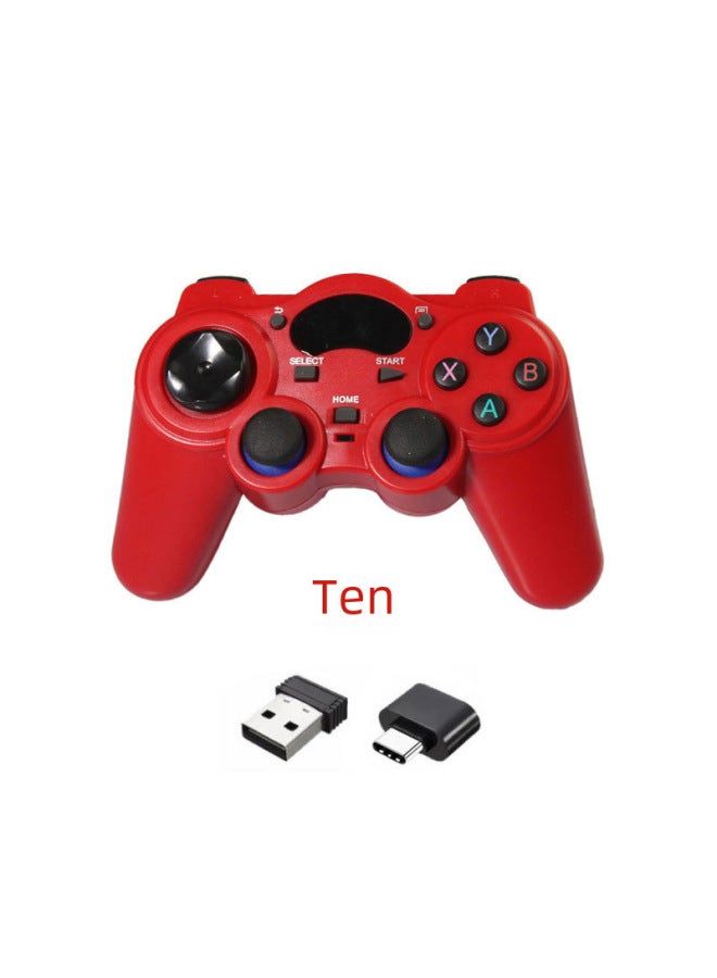 Wireless 2.4G Android Game Controller For TV Computer PC360 TVBOX STEAM ABS Material USB Interface Entry Level Handle-Product Color:With Bracket And Double Adapter - Image 5