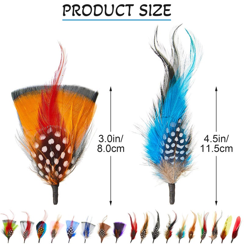 Kenning 39 Pcs Hat Feathers Assorted Feathers for Hats Colorful Real for DIY Craft, Wedding Decorations Men Women Approx. 8-11 cm - Image 2