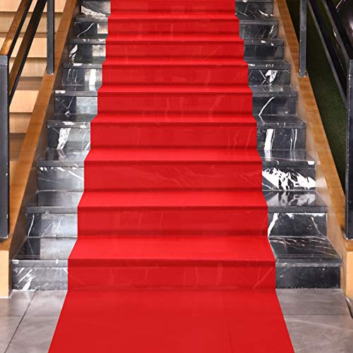 Shappy Red Carpet Runner Rug for Party 55gsm Thickness with 1 Piece Carpet Tape for Wedding Christmas Xmas Thanksgiving Outdoor Accessories, Wedding Party Hallway Rug(2.6 x 30 Feet) - Image 5