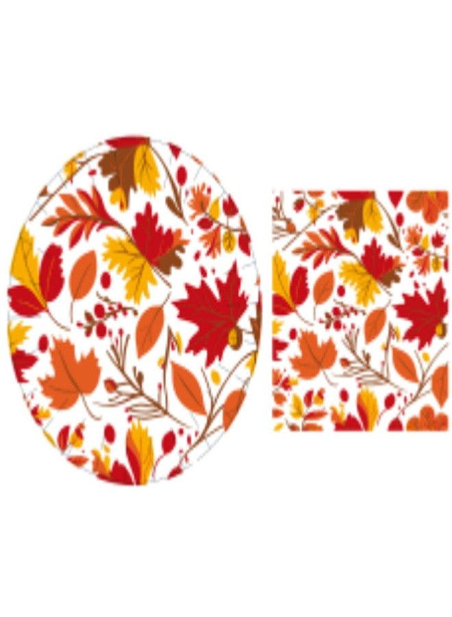 BASHOUT Thanksgiving party plates and napkins set, 24 plates and 24 napkins, for Fall celebrations, Friendsgiving and thanksgiving dinner. - Image 1