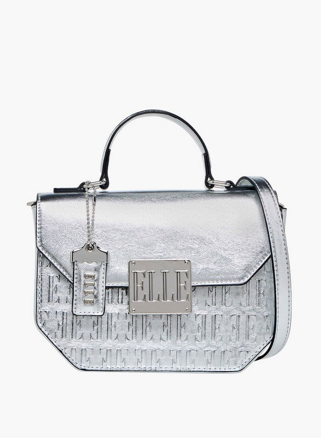 ايل حقيبة ساتشيل بنقش بارز ومقبض وزر إغلاق - Image 1