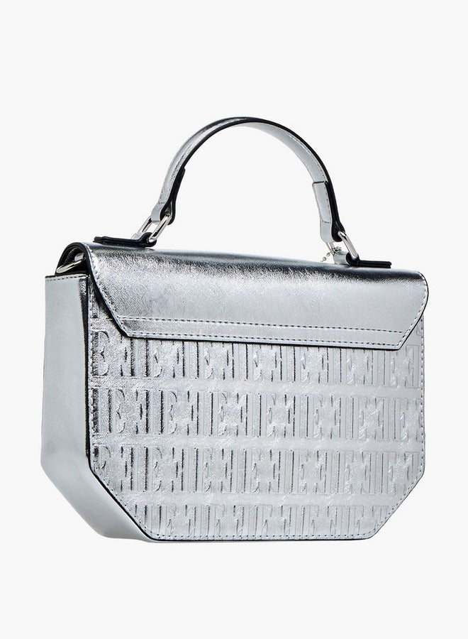 ايل حقيبة ساتشيل بنقش بارز ومقبض وزر إغلاق - Image 4