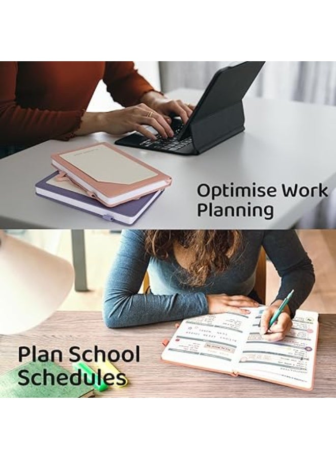 مخطط أسبوعي غير مؤرخ للعام، مخطط أسبوعي وشهري مقاس A5 لإدارة الوقت وتتبع الأهداف وتتبع العادات وقائمة المهام للطلاب المحترفين من ، مخطط من 6 ملصقات (لون بينك) - Image 3
