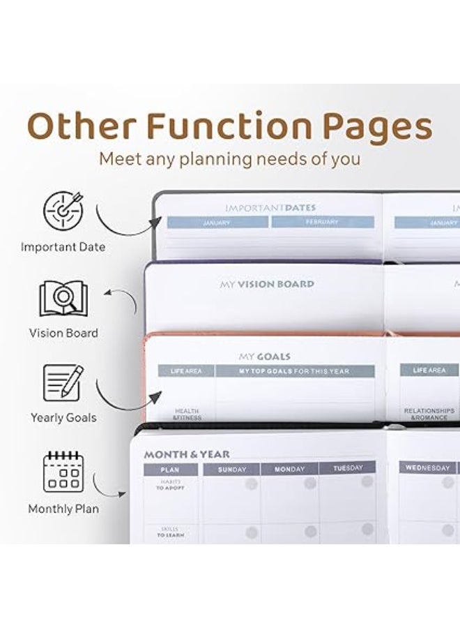مخطط أسبوعي غير مؤرخ للعام، مخطط أسبوعي وشهري مقاس A5 لإدارة الوقت وتتبع الأهداف وتتبع العادات وقائمة المهام للطلاب المحترفين من ، مخطط من 6 ملصقات (لون بينك) - Image 4