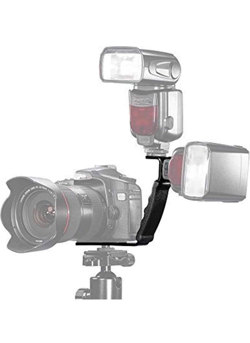KASTWAVE - Camera L Bracket Mount,  Video Grip L-Bracket with Cold Shoe Mount 1/4'' Tripod Screw Heavy Duty Padded Hand Grip for DSLR Camera Camcorder - Image 1