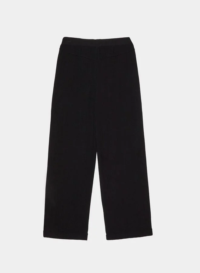 ستايلي Boys Plain Linen Blend Pants with Roll-Up Hem