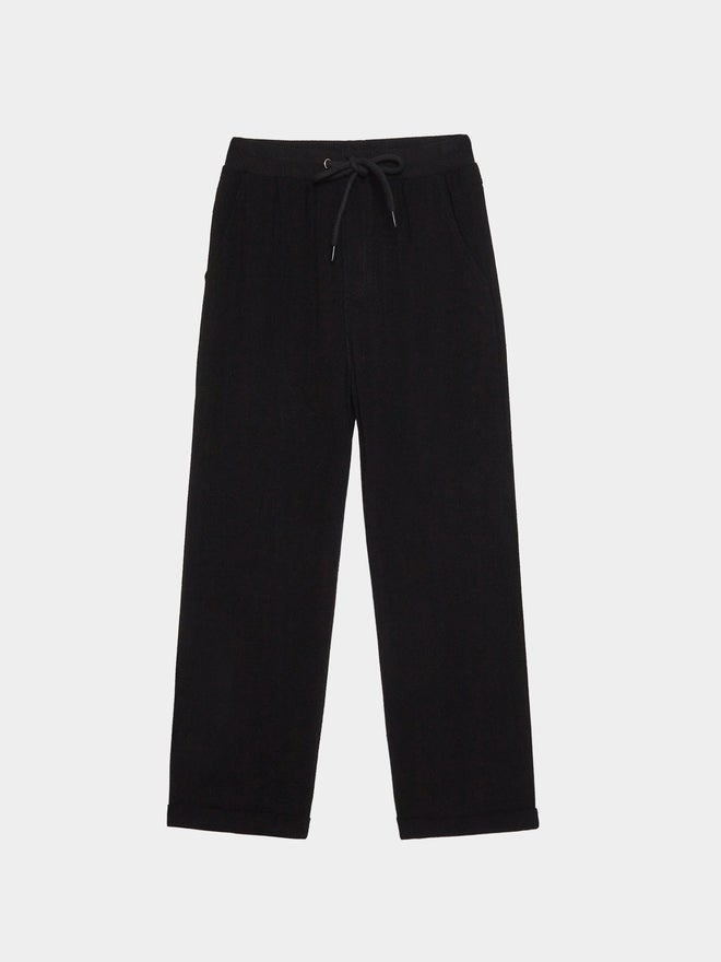 Styli Boys Plain Linen Blend Pants with Roll-Up Hem - Image 1