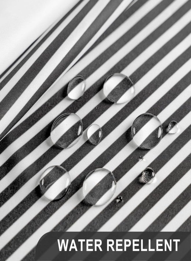 AmazerBath Shower Curtain, Washable Cloth Black Shower Curtain Sets with 12 Shower Curtain Hooks, Fabric Rustic Black and White Striped Curtain, Farmhouse Bathroom Curtains, 72x72 Inches - Image 5