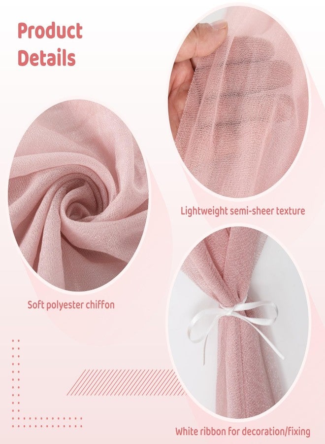 NIMBLOOM 10 Pcs Chiffon Table Runners Set with White Ribbons, Semi-Sheer Wedding Table Runner, 118.1 in Elegant Decoration for Wedding, Bridal Party, Birthday - Image 4