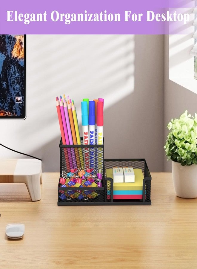 SUPEASY Pen Holder Desk Organizer, 2Pack Office Supplies Pencil Holder with 3 Compartments, Desk Accessories and Workspace Organizers for Home School Classroom, Black - Image 5