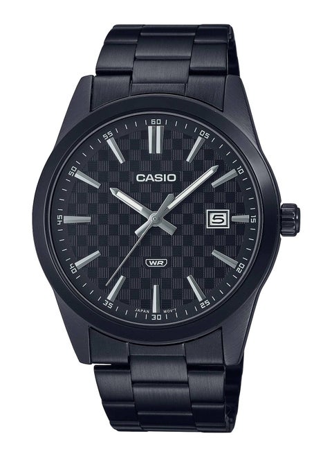 Men's Analog Quartz Stainless Steel Black Dial Watch - MTP-VD03B-1AUDF