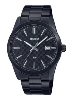 Men's Analog Quartz Stainless Steel Black Dial Watch - MTP-VD03B-1AUDF