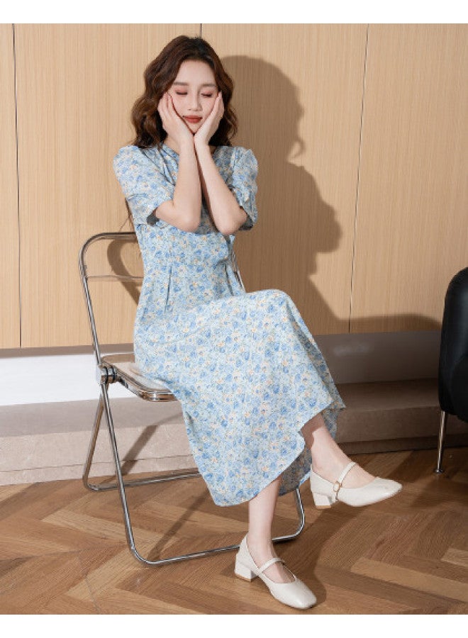 TonLion Women's Summer Dress V-neck Floral Print Korean Style Fresh Pastoral Lady Fashion Trend - Image 1