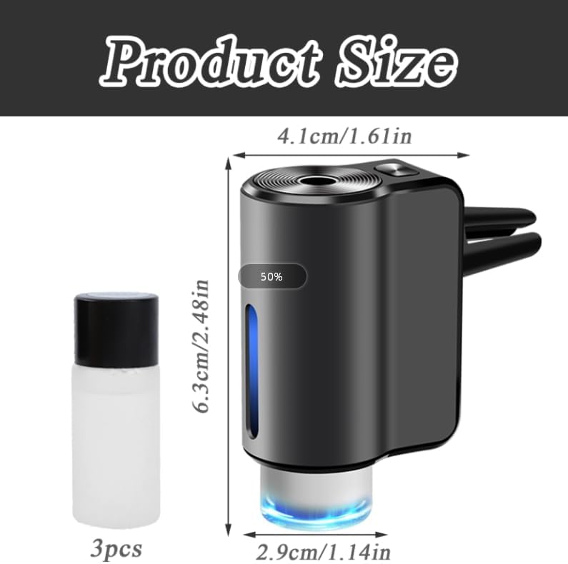 MADGININE Smart Car Air Freshener Diffuser with 3 Aromatherapy Bottles and Nano Atomization Technology - Image 3