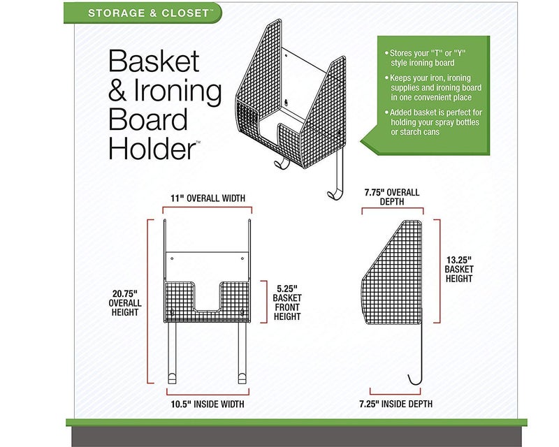 INDIAN DECOR 28471 Keep Your Ironing Essentials Organized with Our Ironing Board Holder and Storage Basket Combo A Spacesaving Solution for Laundry Rooms - Image 4
