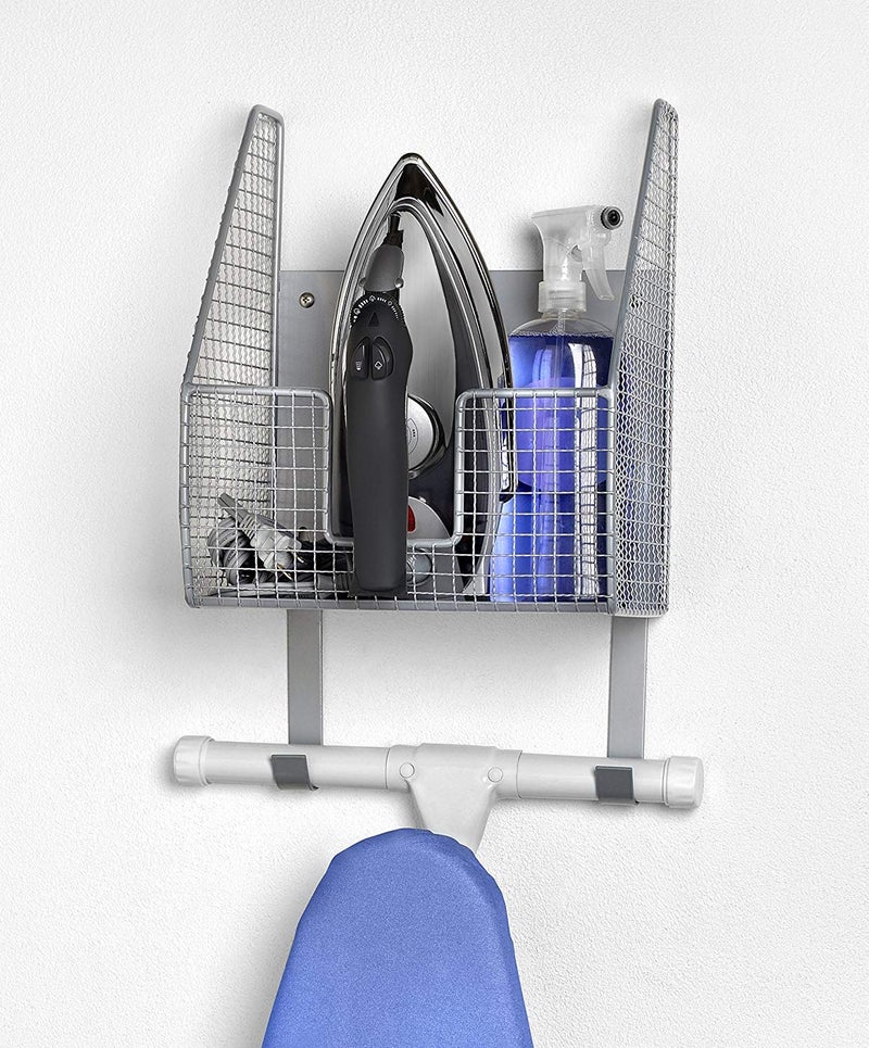 INDIAN DECOR 28471 Keep Your Ironing Essentials Organized with Our Ironing Board Holder and Storage Basket Combo A Spacesaving Solution for Laundry Rooms - Image 1