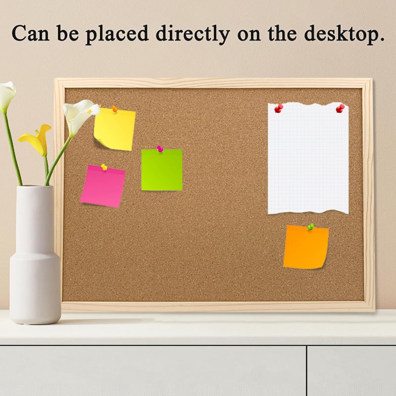 GDMINLO Cork Bulletin Board, 17.7X 13.3 Inches with Oak Wood Finish Frame, Wall Mounted for Office Home and School(Pins, Eye Bolts, gaskets, Screws) - Image 5