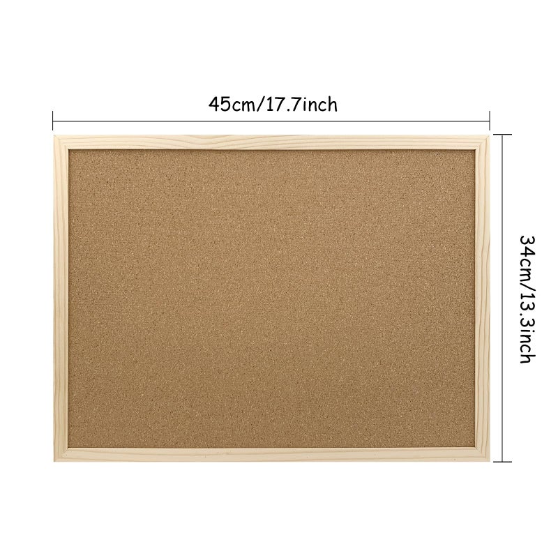 GDMINLO Cork Bulletin Board, 17.7X 13.3 Inches with Oak Wood Finish Frame, Wall Mounted for Office Home and School(Pins, Eye Bolts, gaskets, Screws) - Image 2