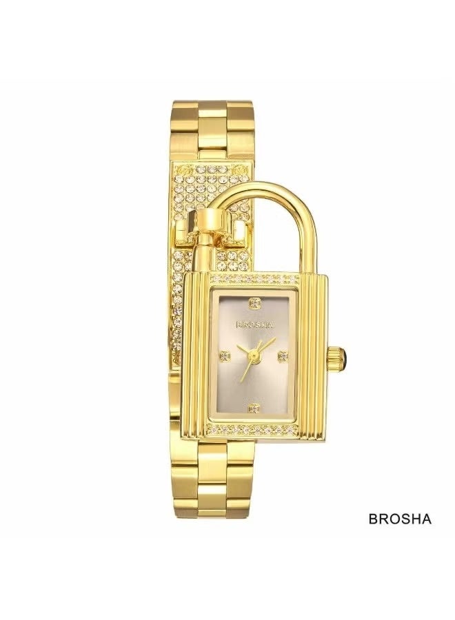 Elegant women's wristwatch from the Brosha brand, water resistant