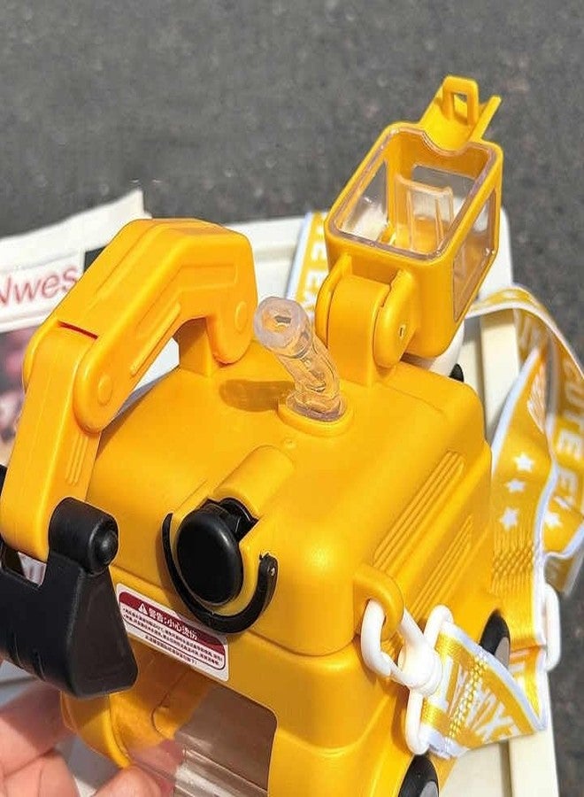 ONOTIC Children's Excavator Shaped Water Bottle for Kids, JCB Construction Vehicle Design with Panda Character Lid (Green) - Image 3