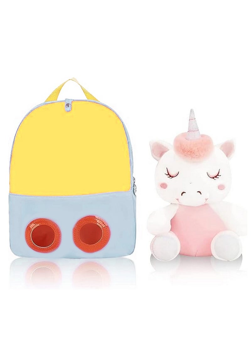 Captaintech Adorable Backpack for Toddler Kids Cute Plush Animal Toy for Girl Mini Schoolbag with Plush Animal for Preschool Child - Image 4