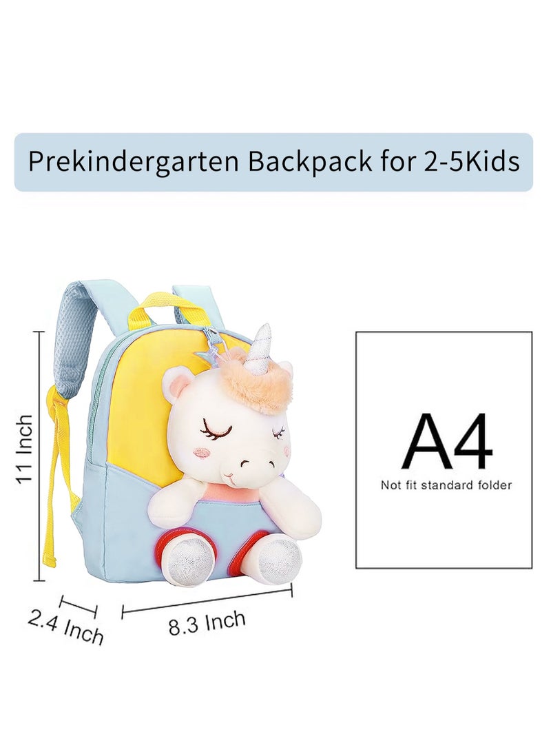 Captaintech Adorable Backpack for Toddler Kids Cute Plush Animal Toy for Girl Mini Schoolbag with Plush Animal for Preschool Child - Image 3