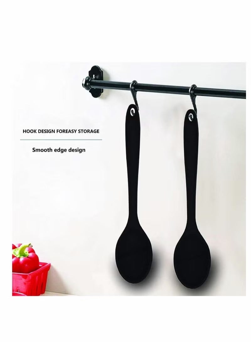 2 Pcs Silicone Spoons, for Cooking Heat Resistant, Hygienic Design Utensi Mixing Spoons Kitchen Baking Stirring Tools Stirring, and Serving - Image 3