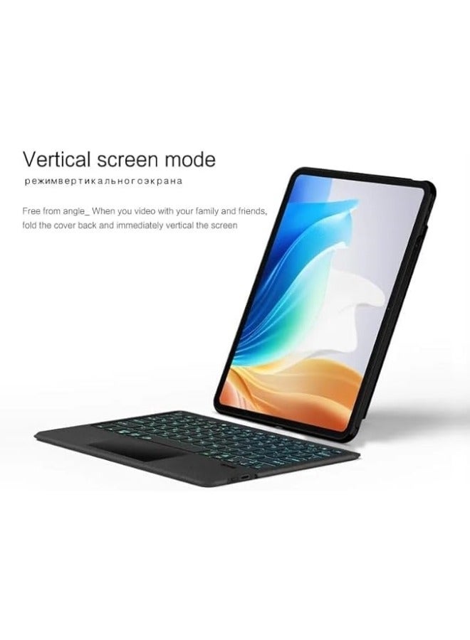 حافظة لوحة المفاتيح باللمس لهاتفNew OnePlus Pad Go 11.35 بوصة/OPPO Pad Air 2 11.4 بوصة، لوحة مفاتيح قابلة للفصل مع إضاءة خلفية ودعم زاوية متعددة وغطاء جلدي لهاتف OnePlus Pad/OPPO Pad Air 2 - Image 3