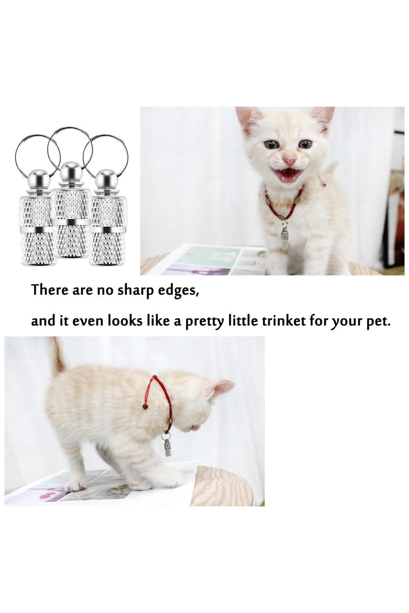 بطاقات تعريف الحيوانات الأليفة، بطاقة تعريف الحيوانات الأليفة على شكل أنبوب، بطاقات تعريف الكلاب والقطط الفضية المقاومة للضياع، بطاقات تعريف القطط للطوق مع ملصق العنوان والاسم (3 عبوات - Image 5