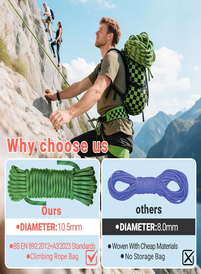 Brobantle 10.5mm Climbing Rope,32FT Static Rock Climbing Rope for Escape Rope Ice Climbing Equipment Fire Rescue Parachute - Image 5